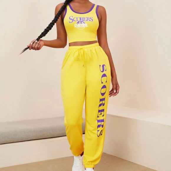 SEXY Letter Graphic Tank Top & Sweatpants Set. Price Firm. - Picture 4 of 4